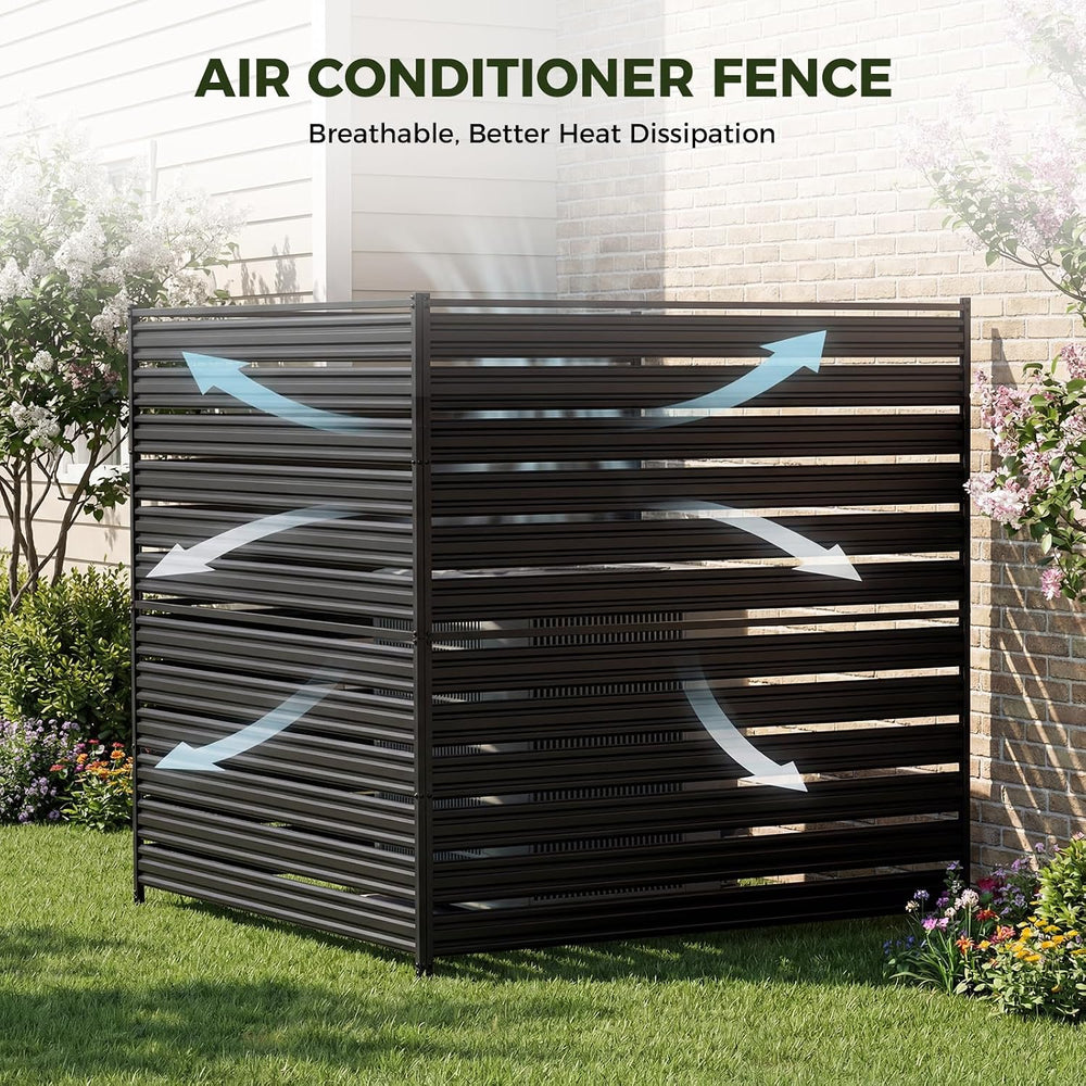 50" W x 48" H Air Conditioner Fence, Outdoor Privacy Screens, Metal...