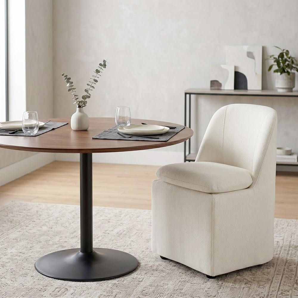 KISLOT Upholstered Dining Chairs Set of 2 with Hidden Casters, Modern Kitchen...