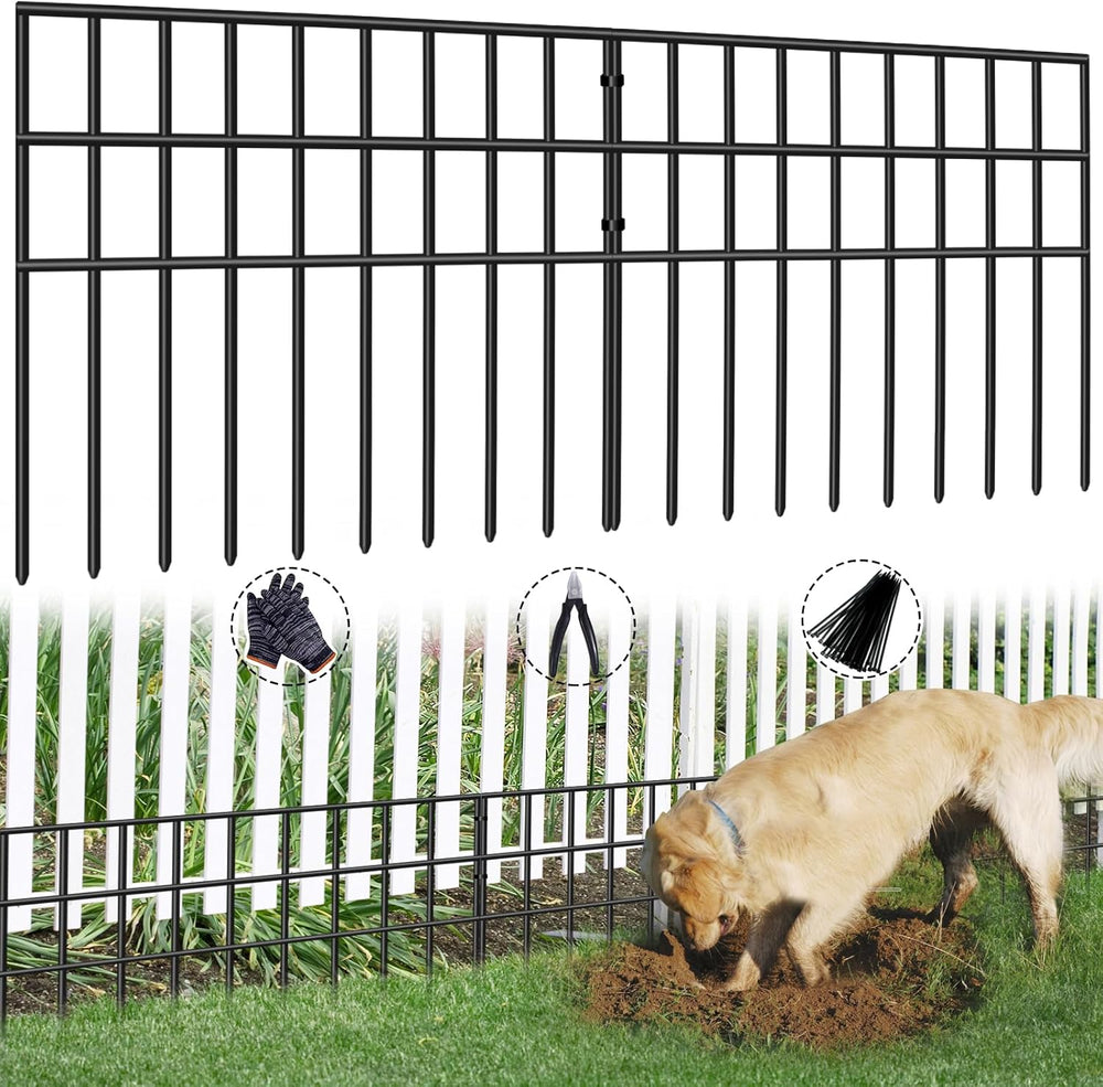42.5ft(L) x 13in(H) Animal Barrier Fence, 30 Panels No Dig Garden Fence for D...