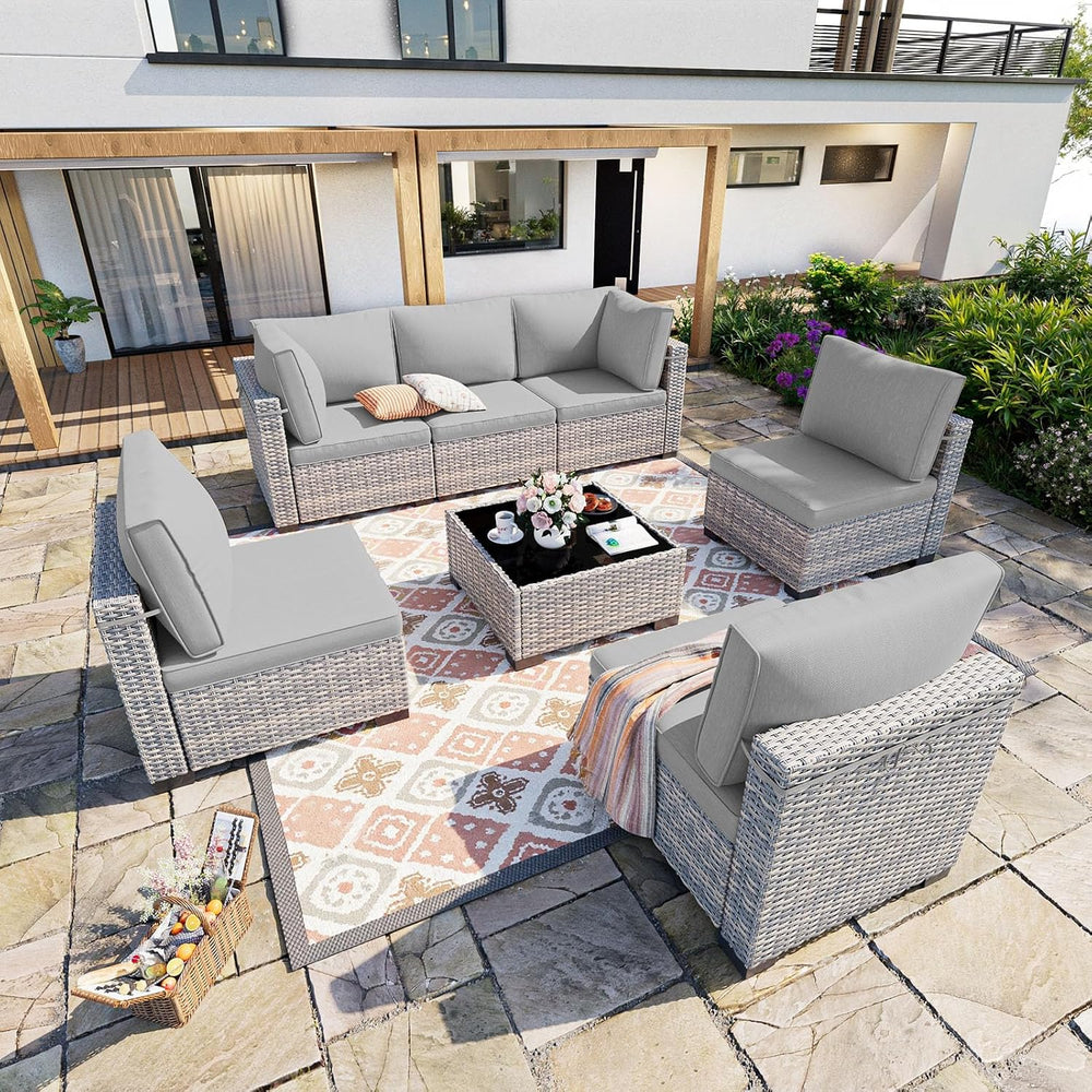 Outdoor PE Wicker Rattan Modular Patio Sectional Sofa Set
