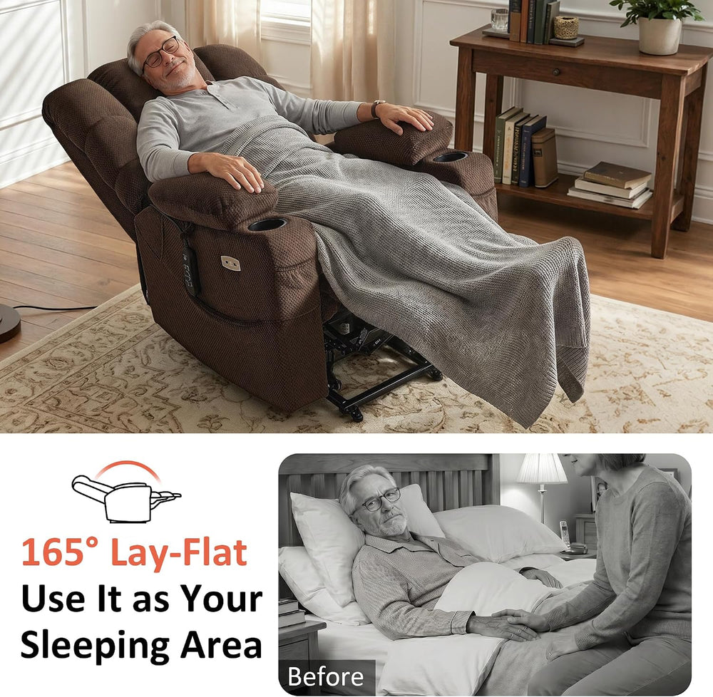 MCombo 3 Motor Large Power Lift Recliner for Elderly, Massage & Heat, 7634