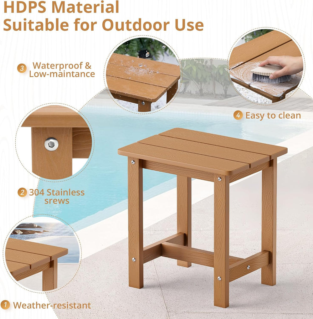 LUE BONA Outdoor Side Table, HDPS Small Outdoor Table, Adirondack Side Table,...