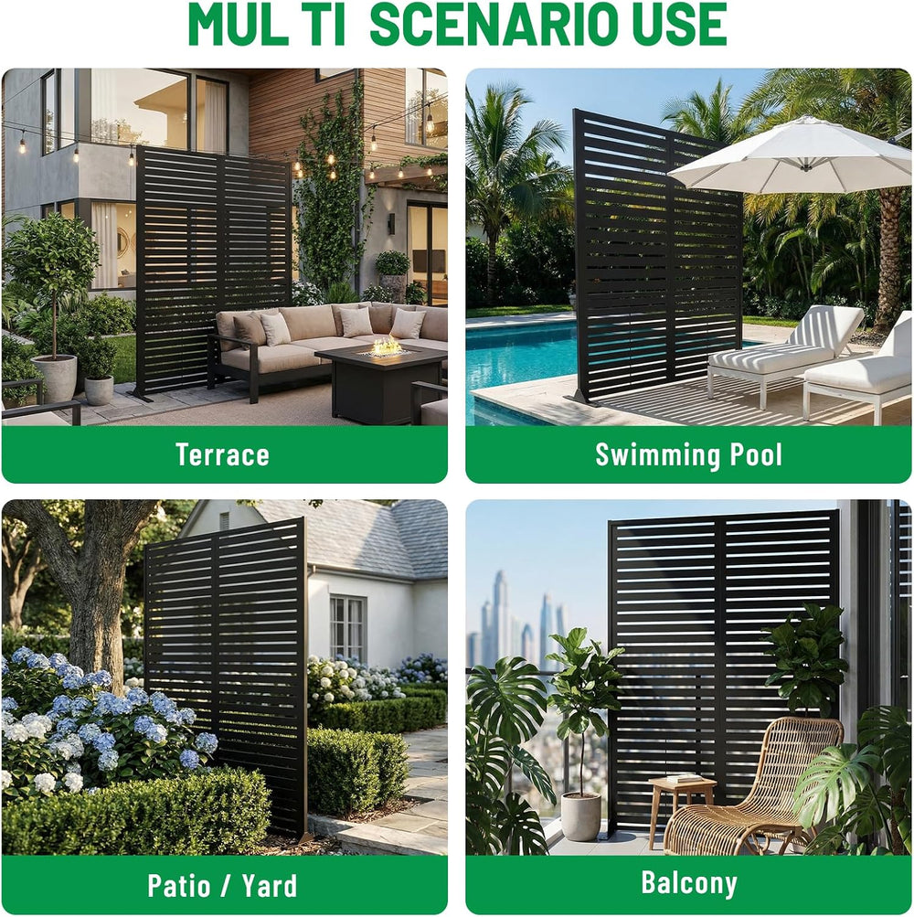 SnugNiture “Metal Privacy Screen”, 72" H × 47" W Weather Resistant ...