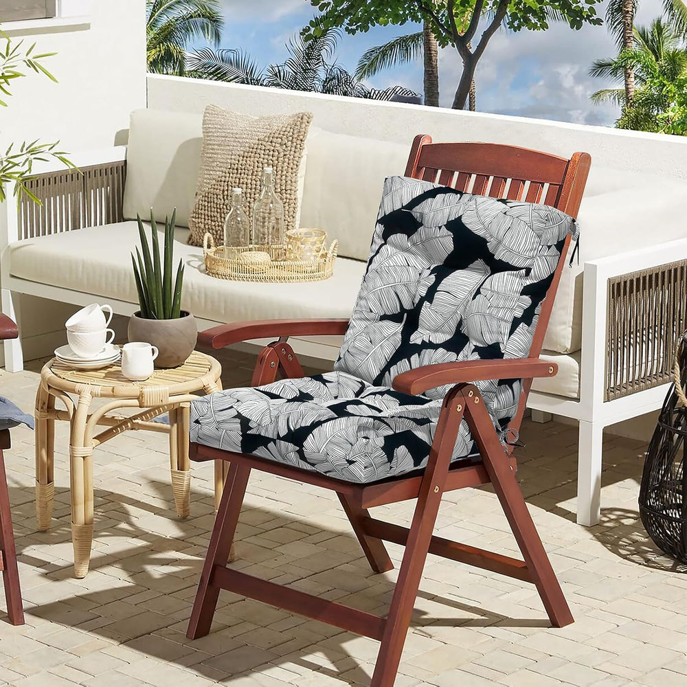 LVTXIII Outdoor Tufted Seat Cushions, Solid Seat and Back Chair Cushion with ...