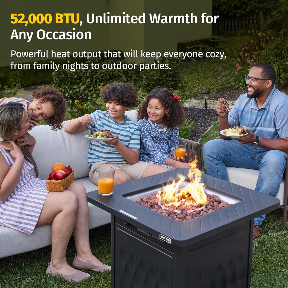 East Oak 28in Gas Fire Pit Table Outdoor, 52,000 BTU
