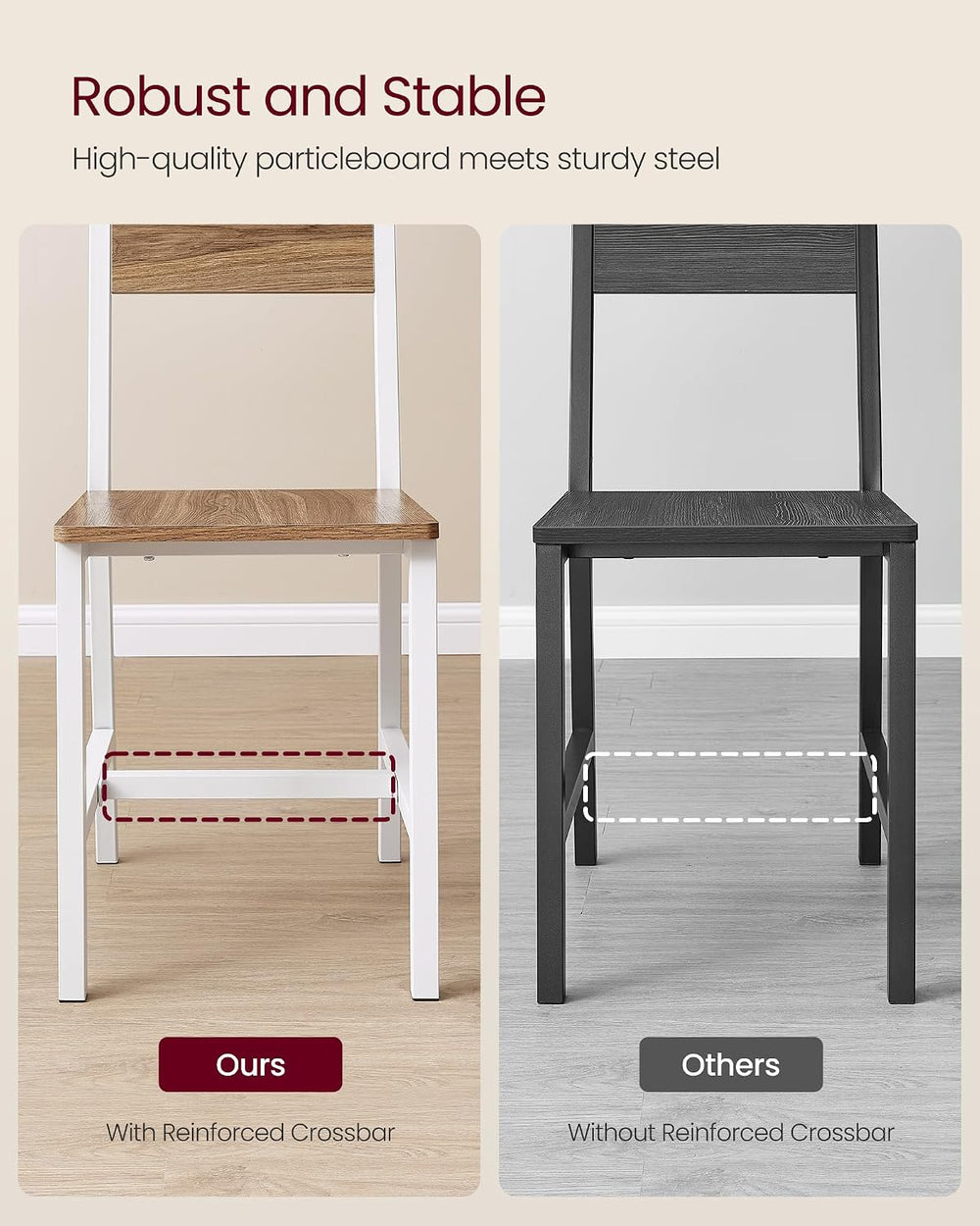 VASAGLE Dining Chair Set of 2, Kitchen Chairs