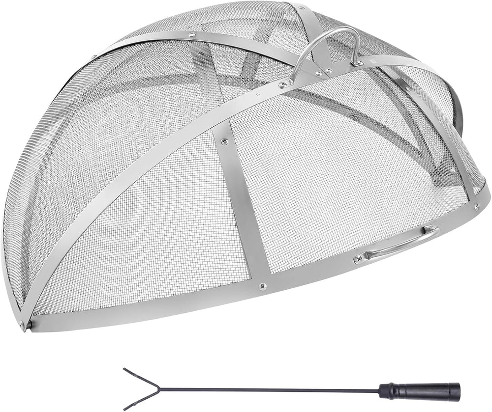 Firepit Spark Screen Lid, 30" Diameter, Outdoor Firepit Ring Cover Round...