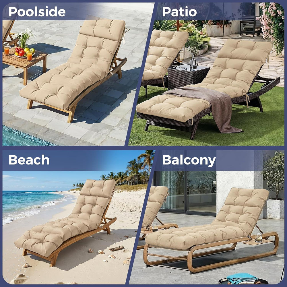 Outdoor Chaise Lounge Cushions, Waterproof Lounge Chair Cushions