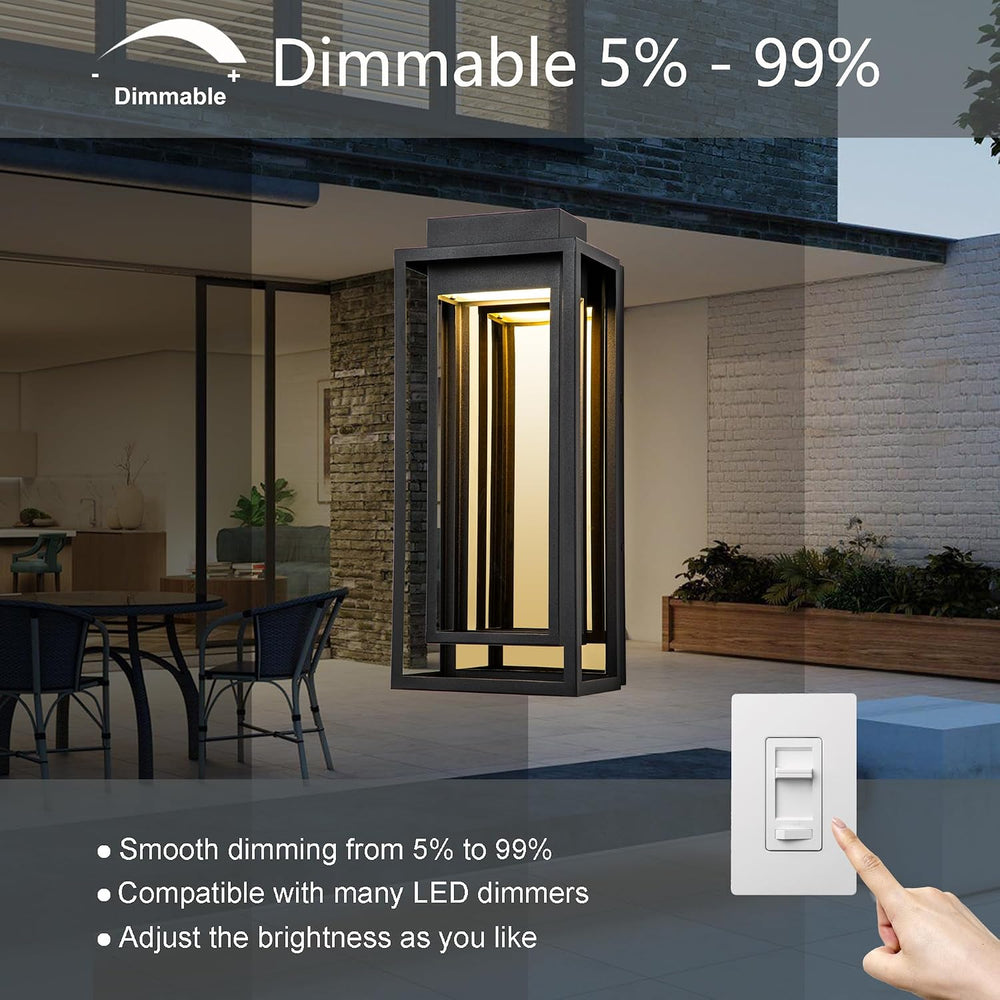 Modern Outdoor Wall Lights LED Exterior, Black Gold Front Porch Lights Wall M...