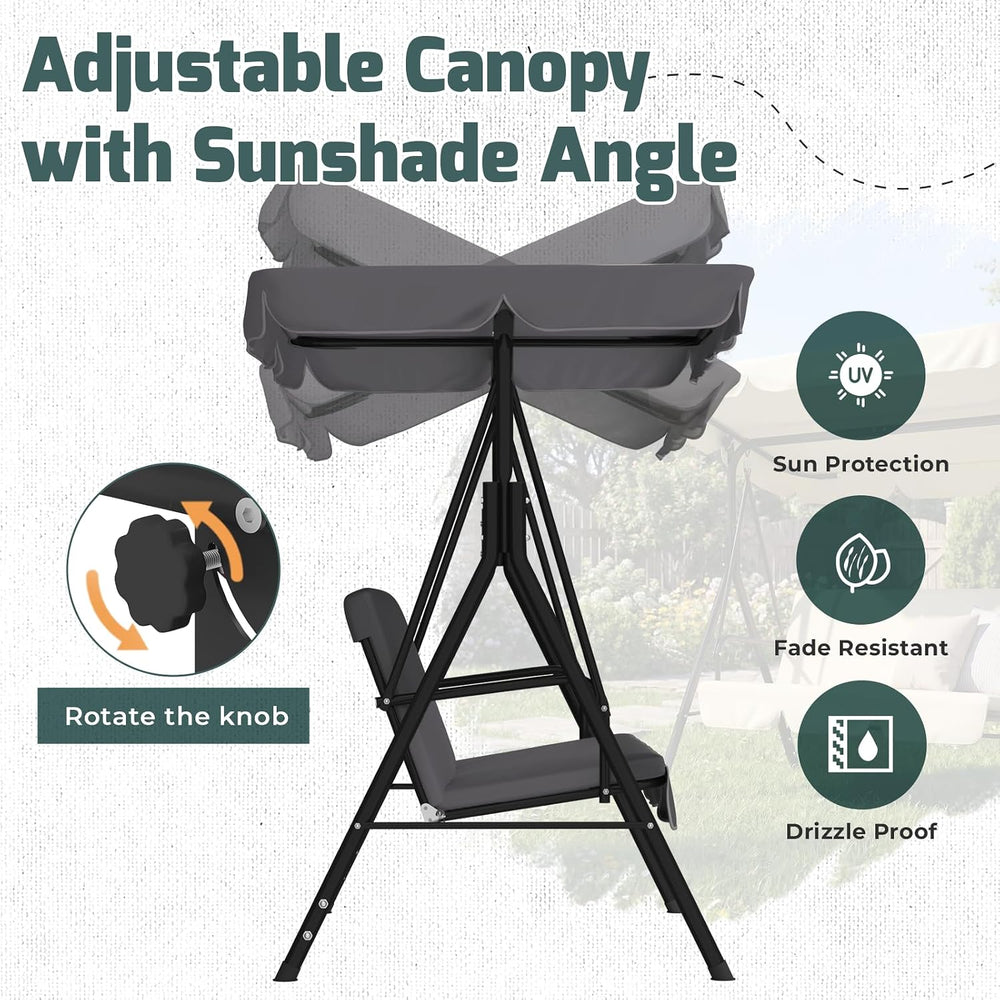 AECOJOY 3-Seat Outdoor Clearance Porch Swings for Adults, Outdoor Patio Swing...