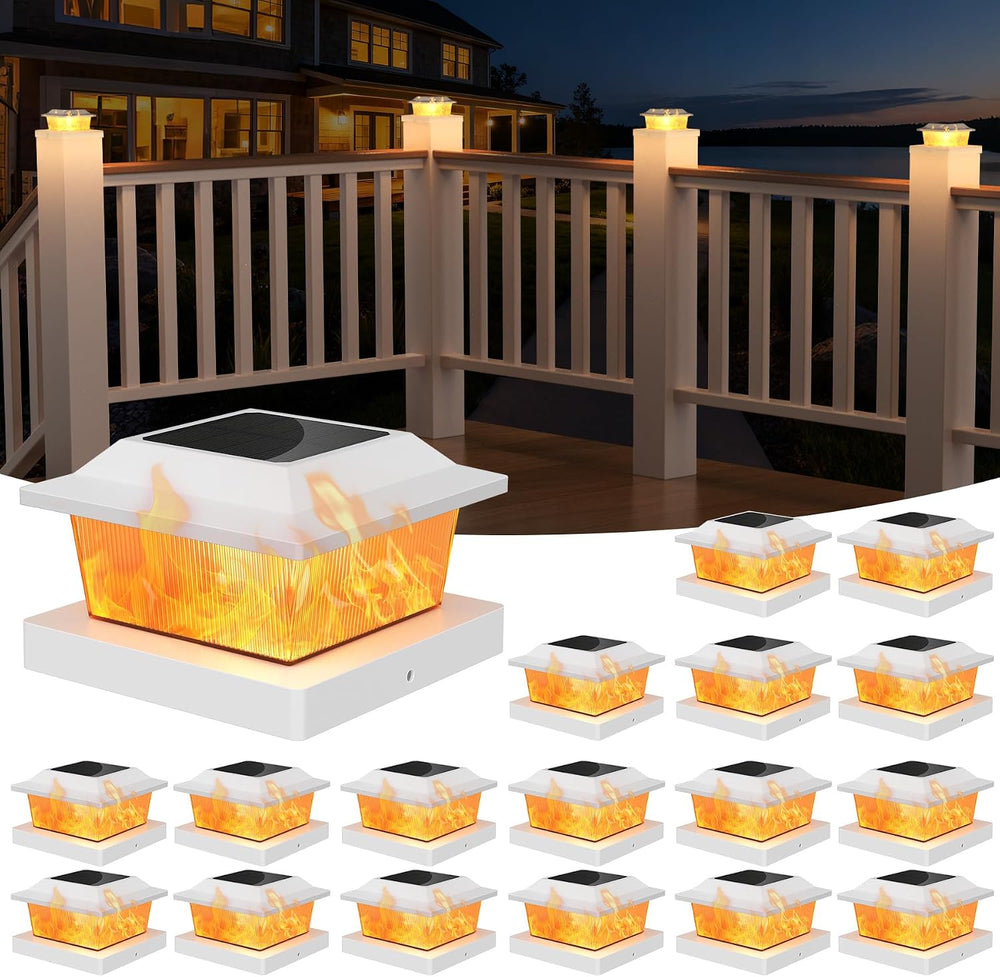 Solar Post Cap Lights, White, 4x4/5x5, 18-Pack