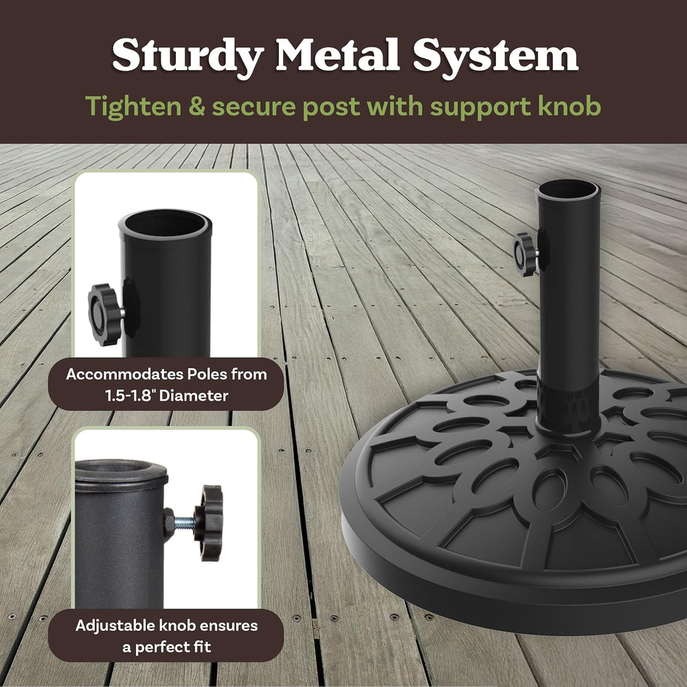 Pure Garden Outdoor Umbrella Base, 19lb, Black