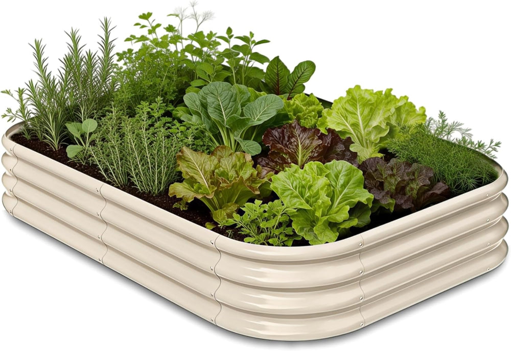 6x4x1 ft Galvanized Raised Garden Bed - 12" Tall Tall Metal Planter Boxe...