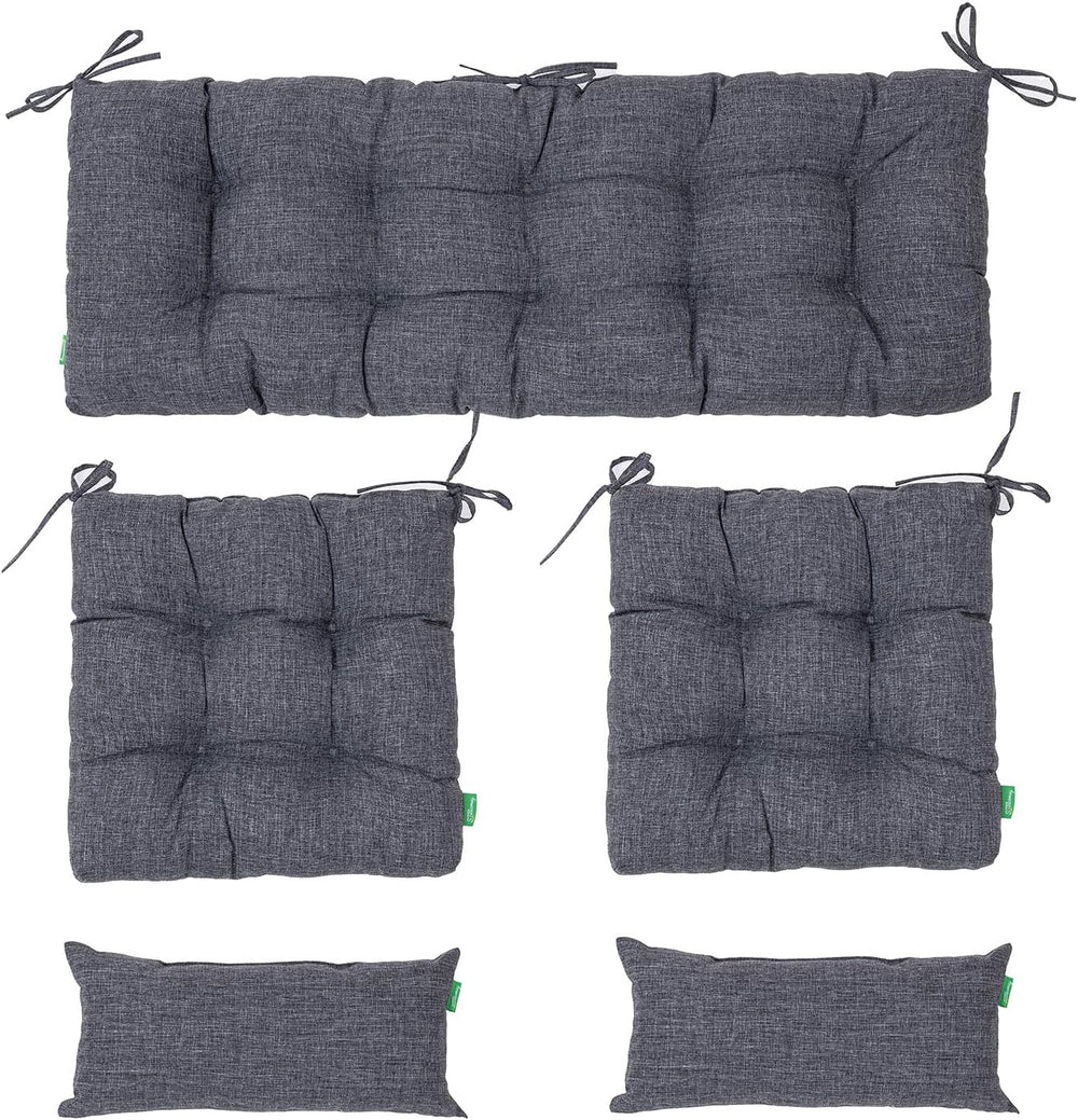 Outdoor Wicker Chair Cushions of 5Pieces,Tufted Patio Bench Cushions & 2S...
