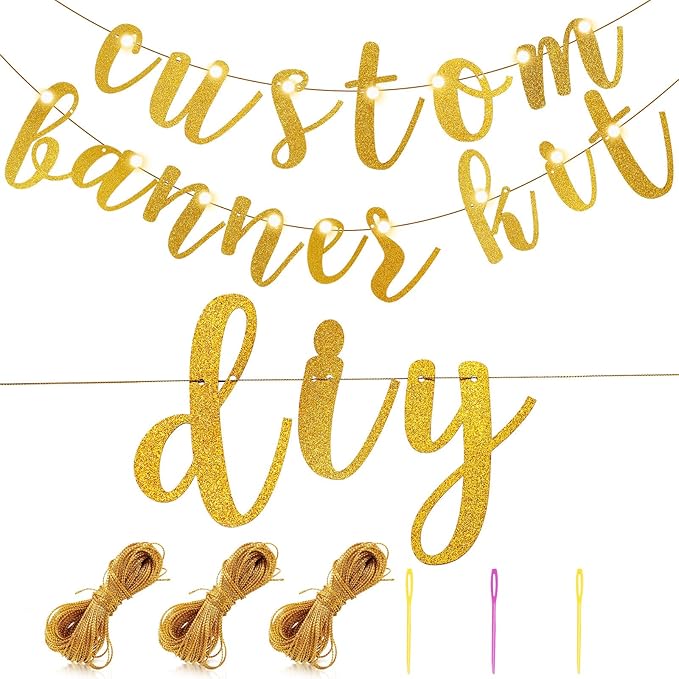 TaoBary 167 Pcs DIY Banner Kit Happy Birthday Glitter Banner Customizable Gli...
