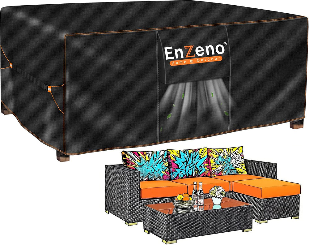 Enzeno Patio Furniture Cover Outdoor Waterproof 78" L x 63" W x 28&...