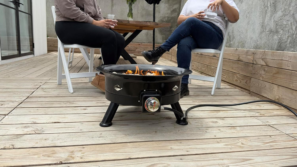 Flame King Smokeless Propane Fire Pit, 24-inch Portable Firebowl, 58K BTU wit...