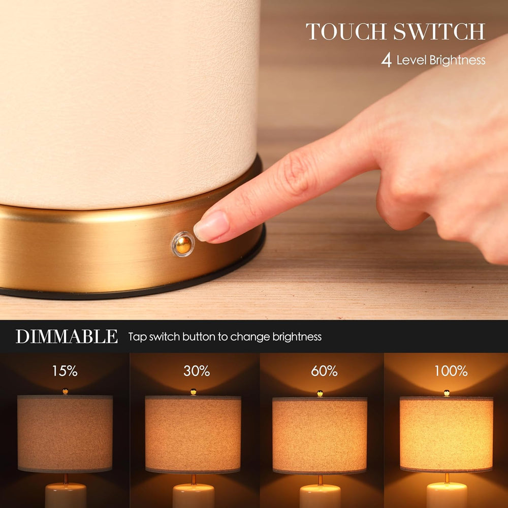 O’Bright Dune - Battery Powered Table Lamp, Rechargeable Cordless Ceramic Lam...