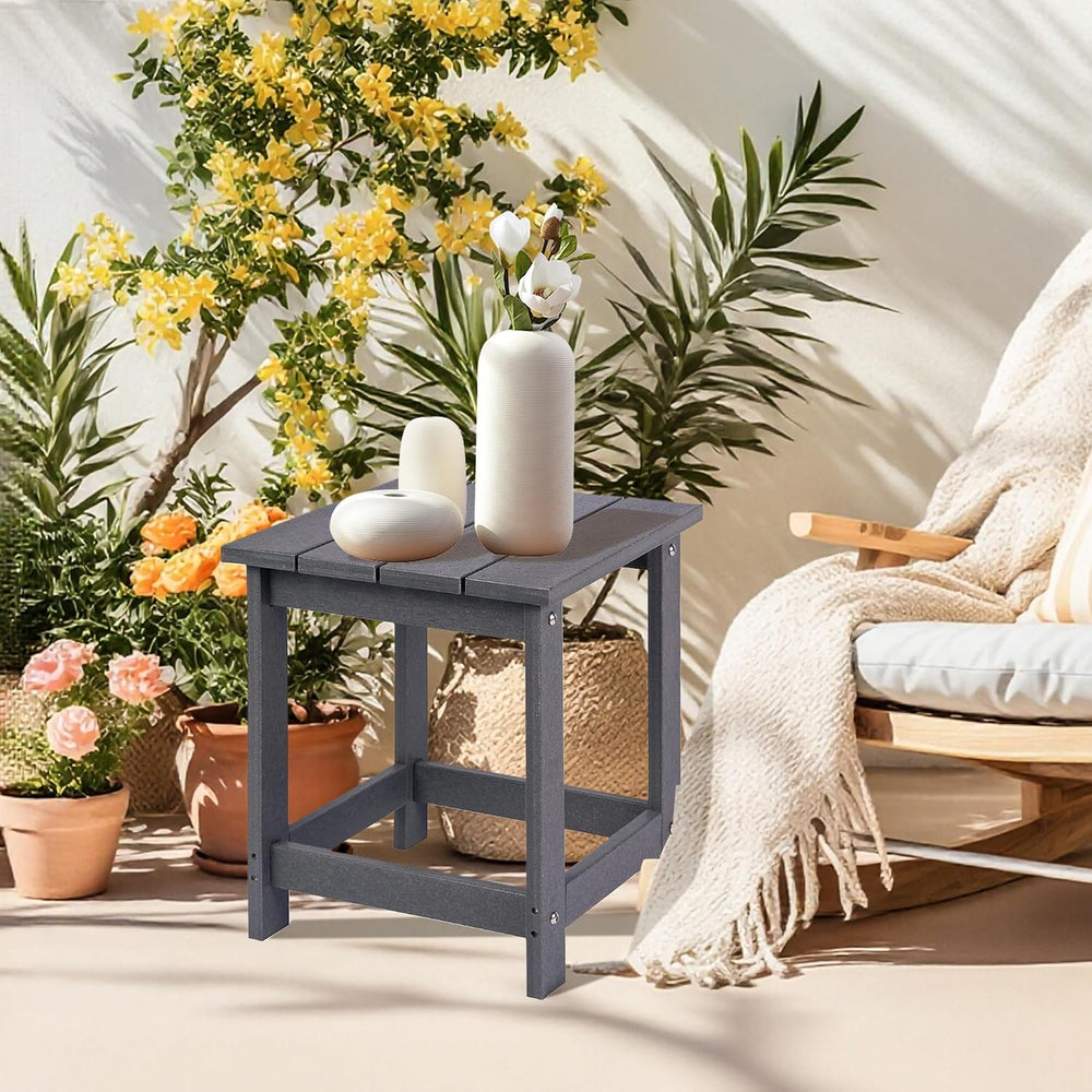 LZRS Adirondack Outdoor Side Table – Durable Weather-Resistant HDPE Patio End...
