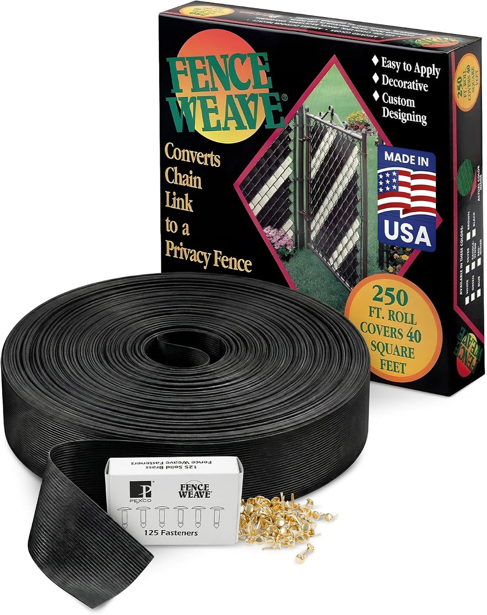Pexco Privacy Slats for Chain Link Fence, 250 Ft, Black