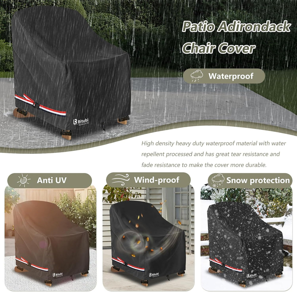 Bitubi Waterproof 2 Pack Patio Adirondack Chair Cover for Outdoor Chair Size ...