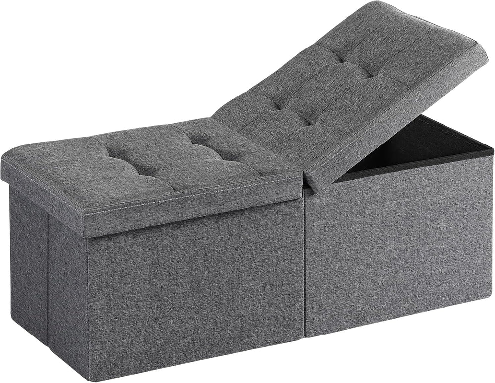 35-INCH Storage Ottoman Bench, Footrest with Storage, End of Bed Bench Coffee...