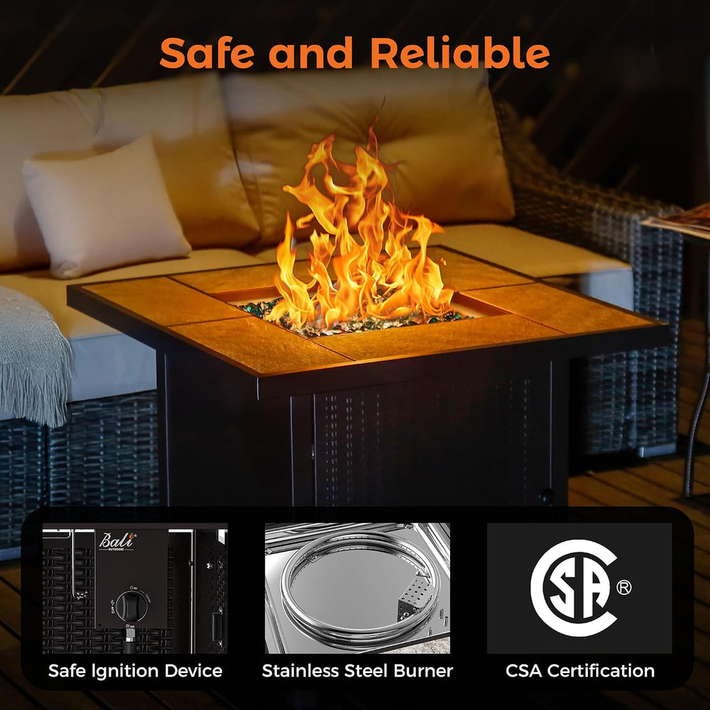 BALI OUTDOORS Propane Gas Fire Pit Table