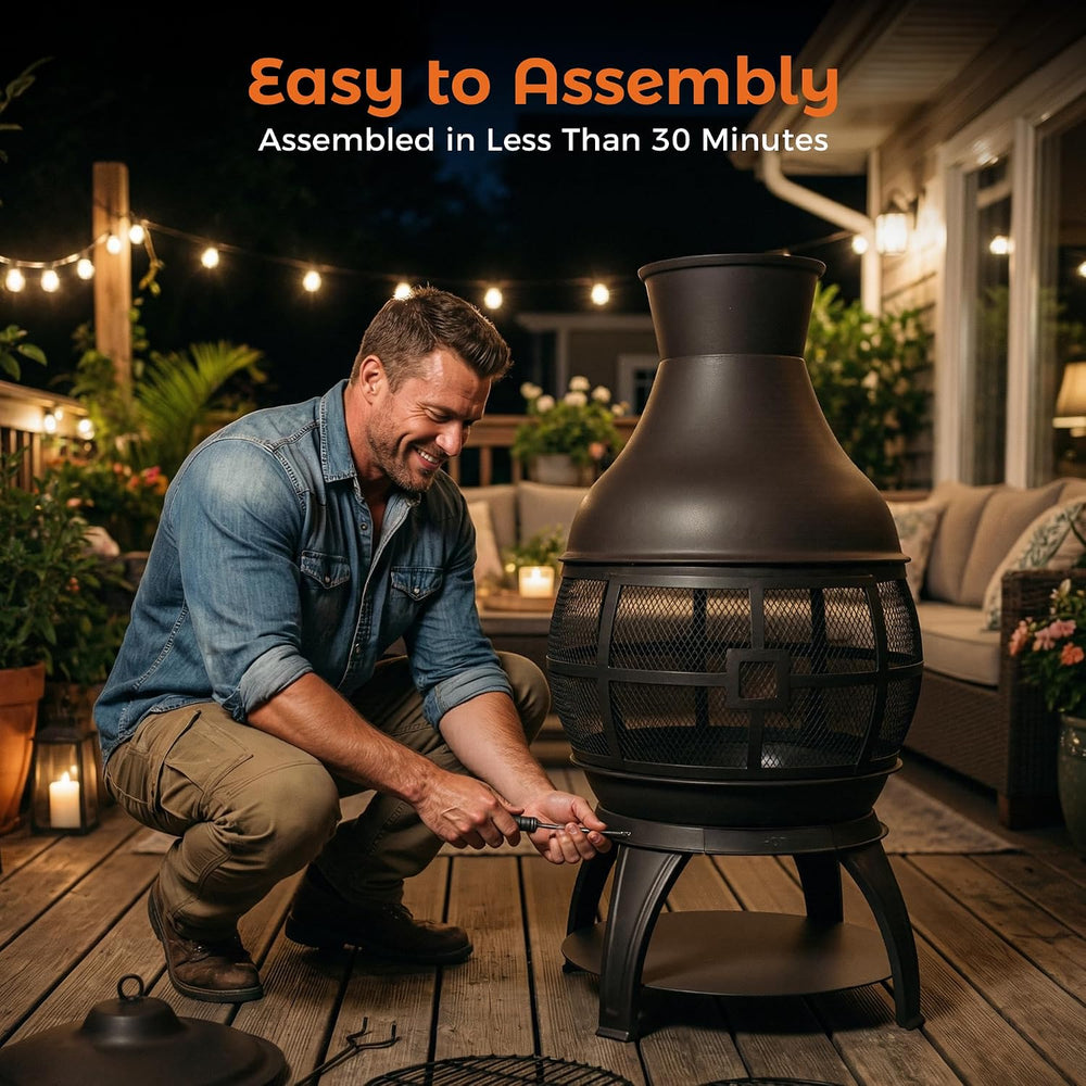 BALI OUTDOORS Chiminea Outdoor Fireplace