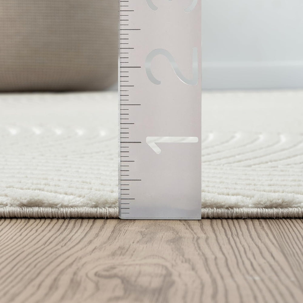Abani Neutral Cream Area Rug 5' x 8' | White Luxury Zen Carpet | Mini...