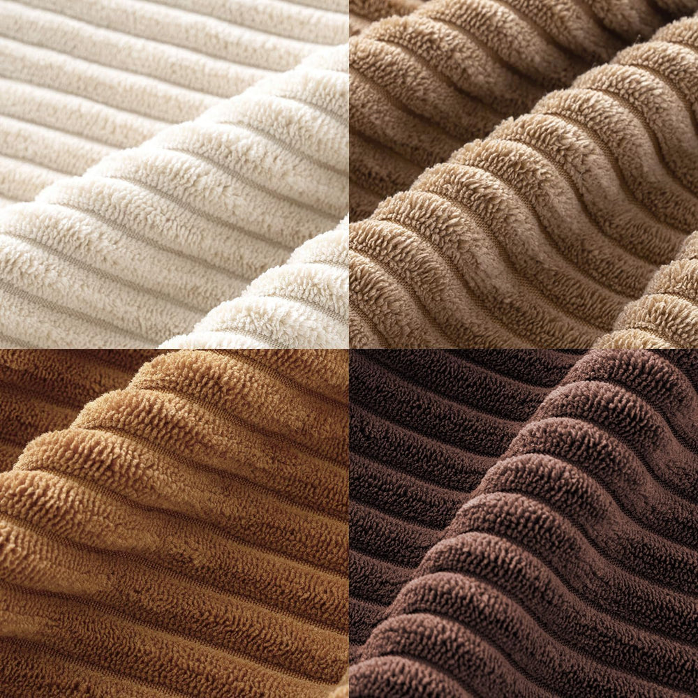 MIULEE Fall Corduroy Decorative Throw Pillow Covers Brown Series 20x20