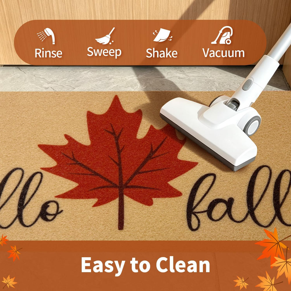 Hello Fall Door Mat, Non Slip Front Welcome Mat Outdoor Indoor 24x36