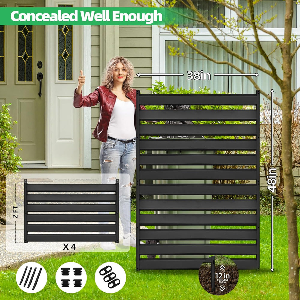 48" H x 38" W (2 Panels) Air Conditioner Fence Screen Trash Can Pri...