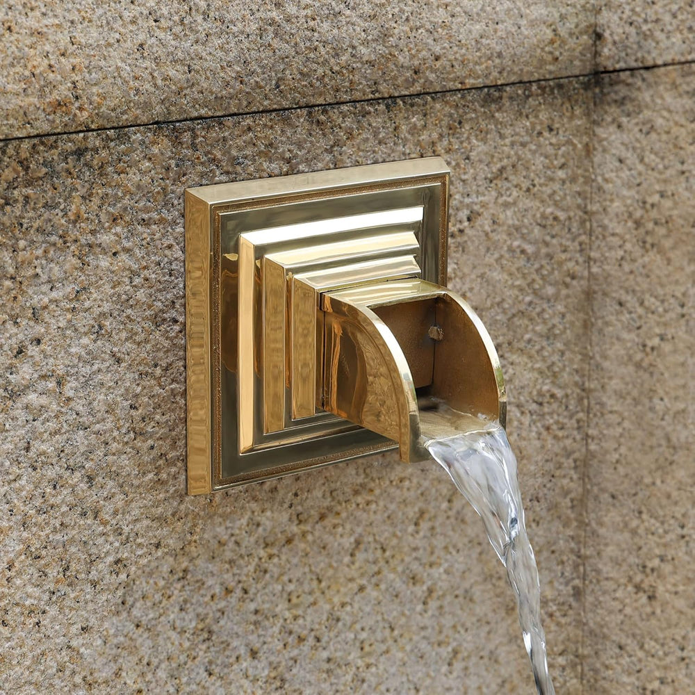 Exquisite Handcrafted Solid Brass Waterfall Fountain Spout, Water Fountain Sc...