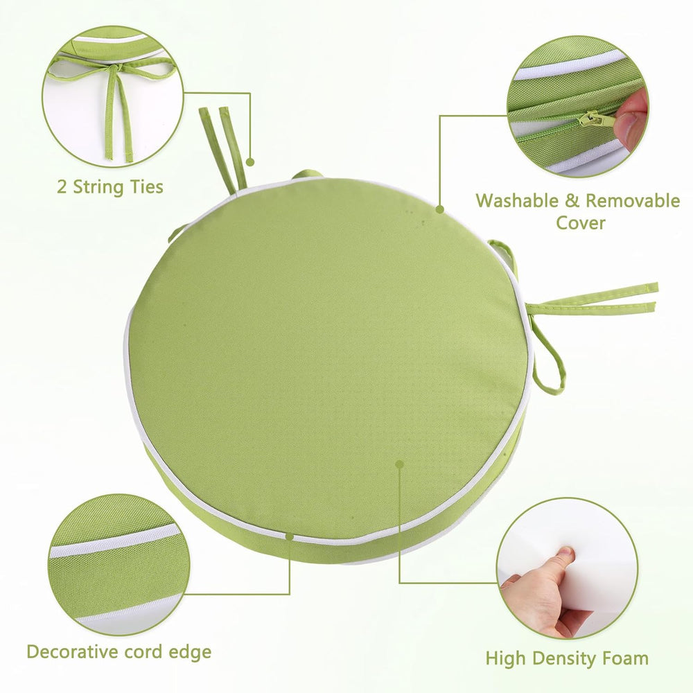 Outdoor Diameter 14 Inch Round Bistro Chair Cushion, Waterproof & Fade-Re...