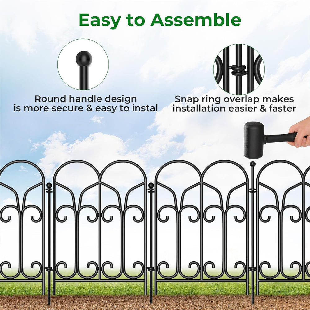 AMAGABELI 10 Panels 17in(H)×10ft(L) Decorative Garden Fences and Borders for ...
