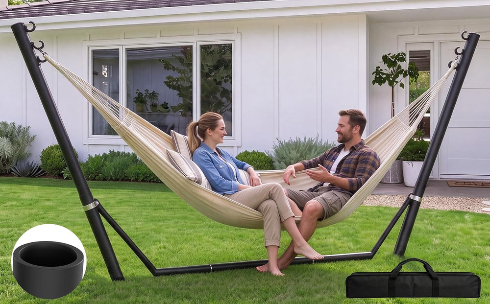 Hammock Stand, 8-12FT, Black, 600lbs, Universal, Weather Resistant