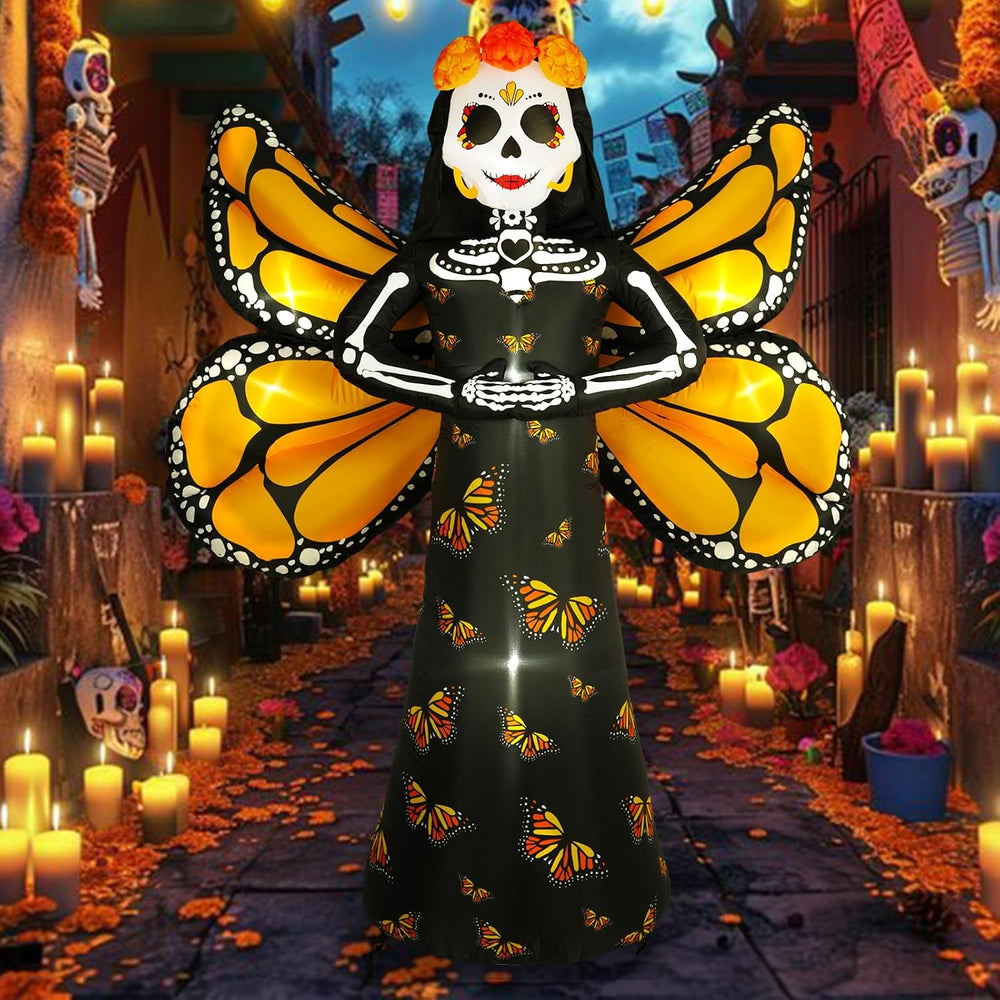 Dia de Los Muertos Decoration, 6 FT Halloween Inflatables Décor Day of The De...