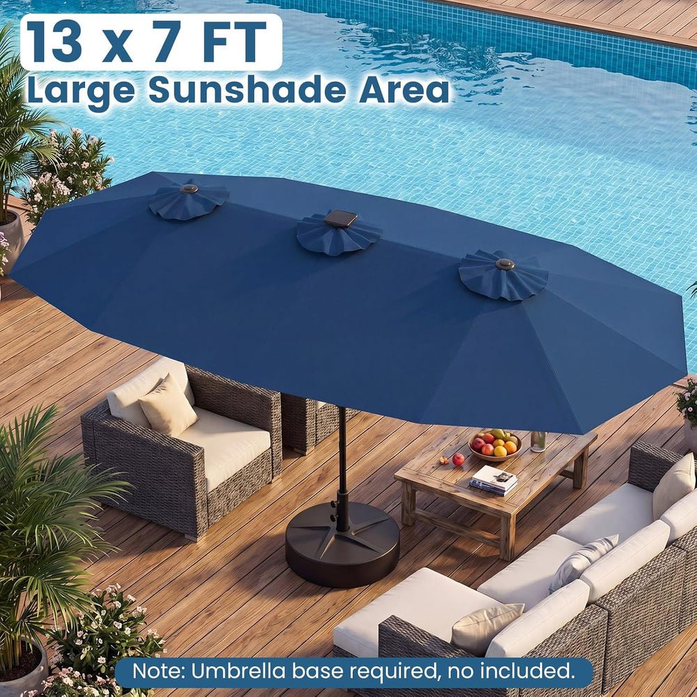Tangkula 13 FT Patio Umbrella with Solar Lights