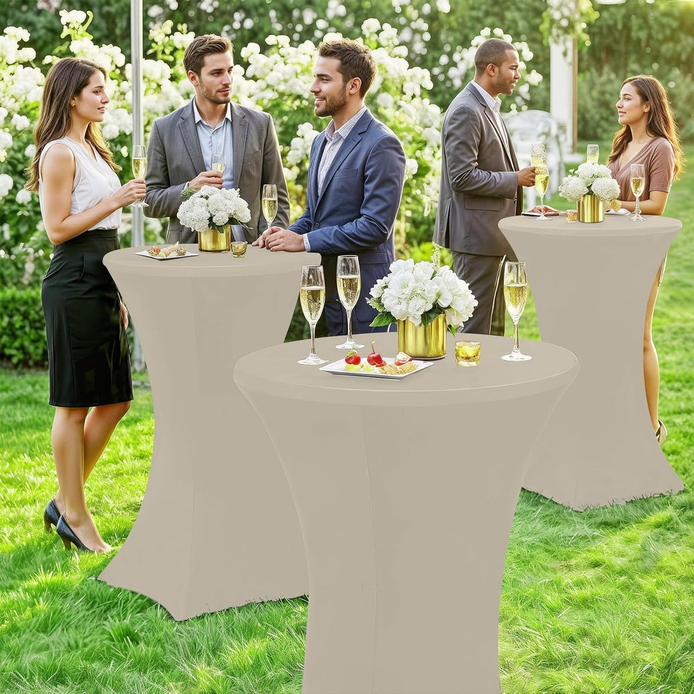 Moosfor Spandex Cocktail Table Covers 4 Pack, Elastic Fitted Stretch Table Cl...