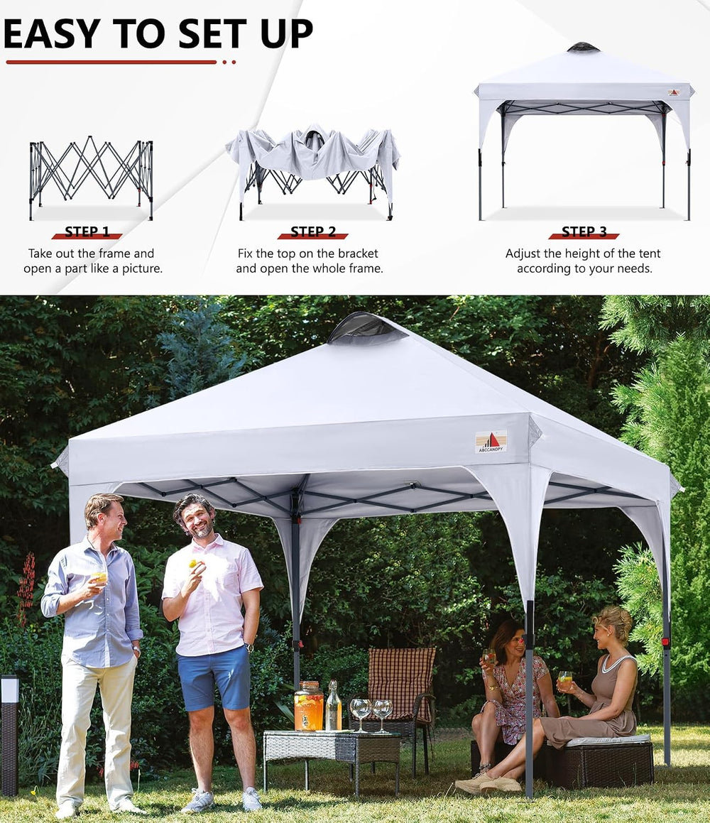 ABCCANOPY 10x10 Pop up Canopy Tent Instant Outdoor Shelter, White