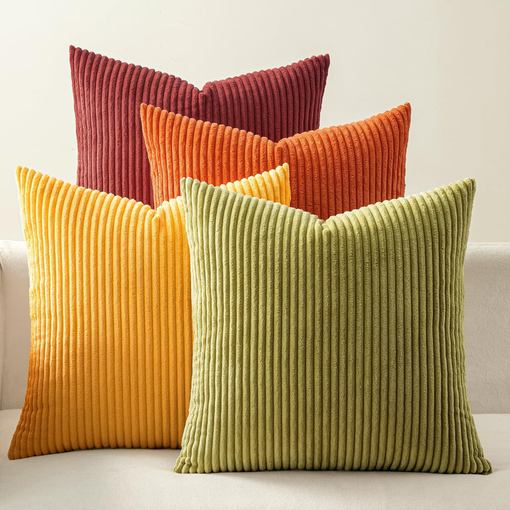 EMEMA Burnt Orange Decorative Throw Pillow Covers 22x22 Inch Set of 4