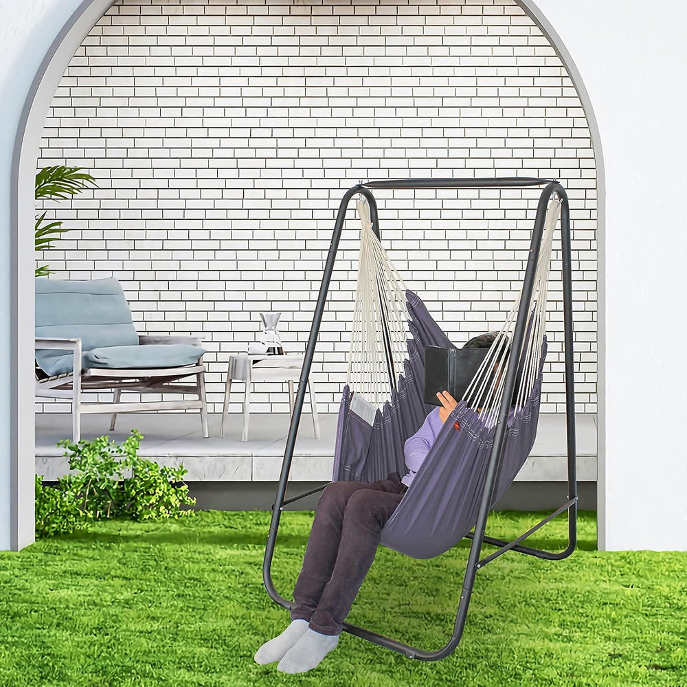 YUCAN Hammock Chair Stand with Hanging Swing Chair Included,Weather Resistant...