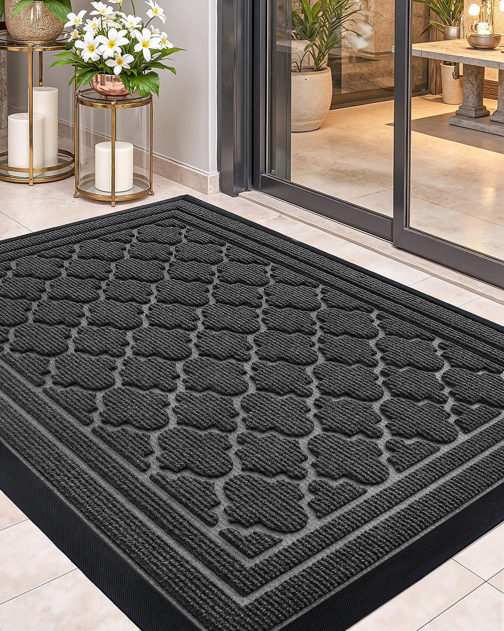 Color&Geometry Front Door Mat Outside Entrance, 24"x48" Heavy D...