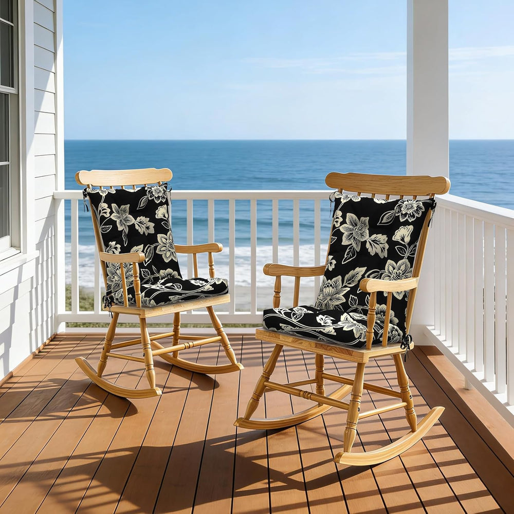 DYTXIII Set of 2 Rocking Chair Cushions for Outdoor/Indoor Use,Water Resistan...