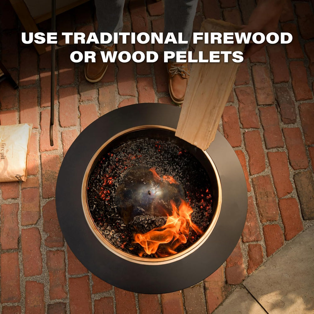TIKI Patio Smokeless Fire Pit, 25 in Wood Burning Fire Pit with Cover