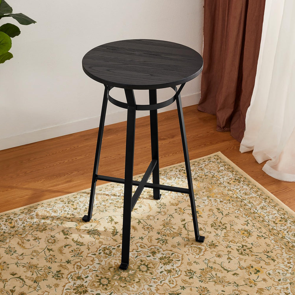 Glitzhome 41.25" H Round Bar Table, Bistro Pub Table with Solid Wood Top...