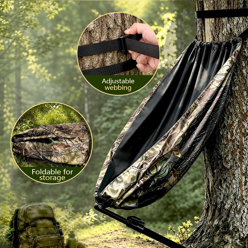 Portable Hunting Seat, Adustable Hammock Hunting Chair for Ground Hunts