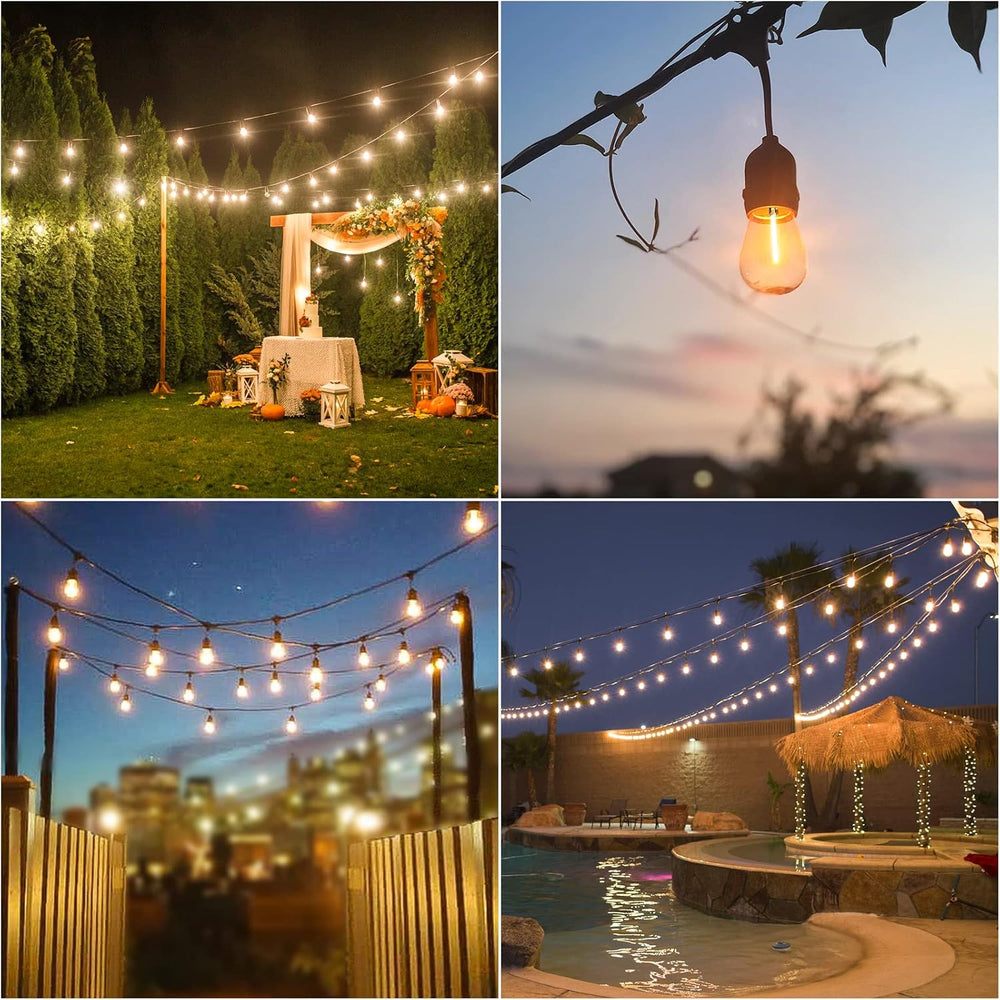 ZJOJO Solar String Lights Outdoor Waterproof 100FT Edison String Lights