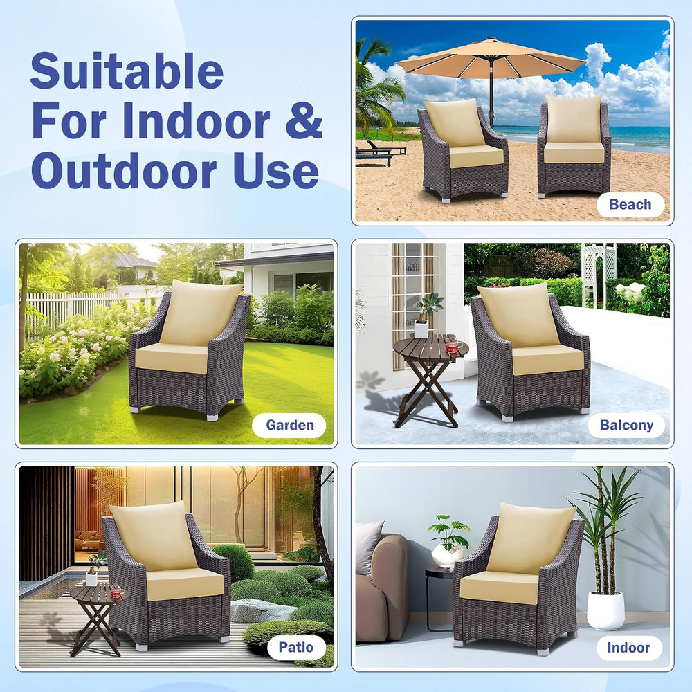 IASEAHK Outdoor Seat Cushion Set, Waterproof & Fade Resistant Patio Chair...