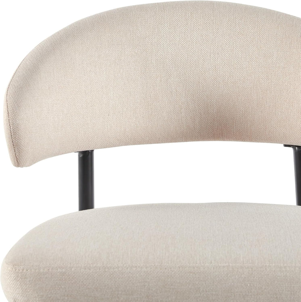 Walker Edison Modern Curved Back Upholstered Dining Chair with High-Performan...